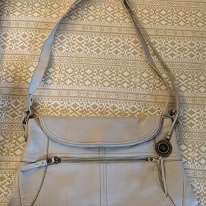 The Sak Cream Shoulder Bag with Zipper Detail